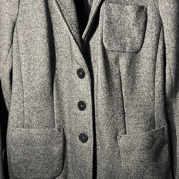 Talbots Women Wool Charcoal Blazer Petite Size 14 - Picture 4 of 10